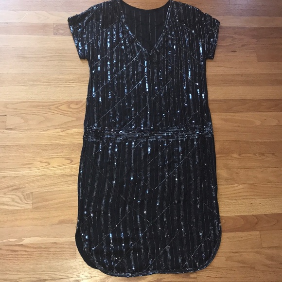 A.J. Bari Silk Embroidered Beaded Gown - Picture 1 of 7